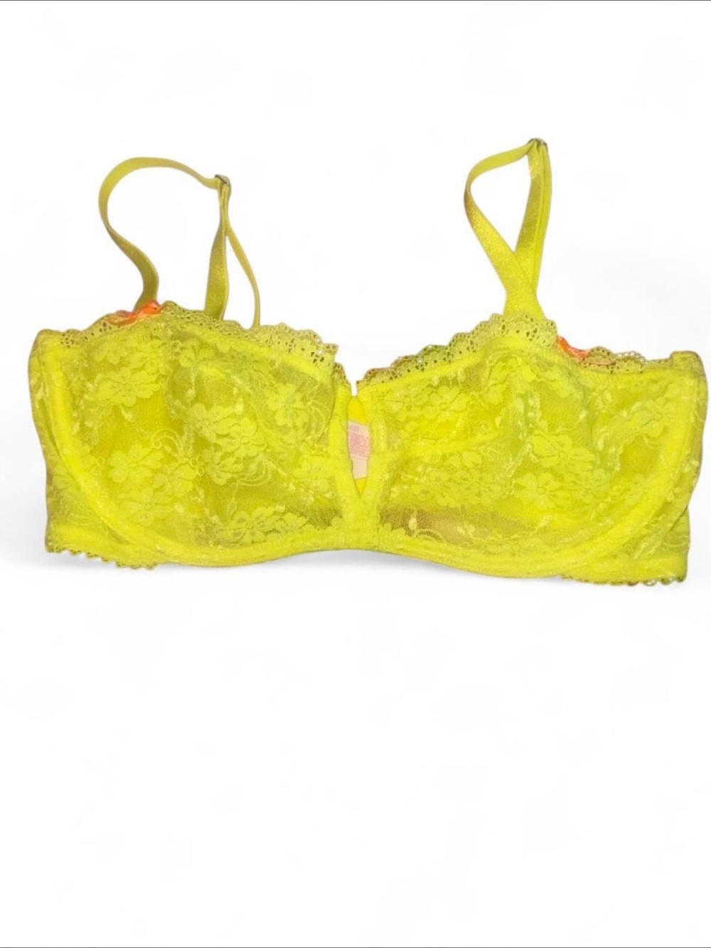 Victoria's Secret Bright Yellow Lace Underwire Bra
